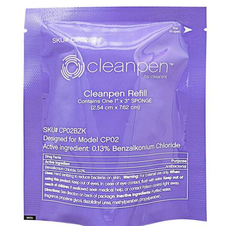 Hand Soap And Sanitizer * | Cleanint, Llc Cleanint Cleanpen Cprefbzk-Pk12 Sanitizer Sponge Refill With 0.13% Bzk 12/Pack