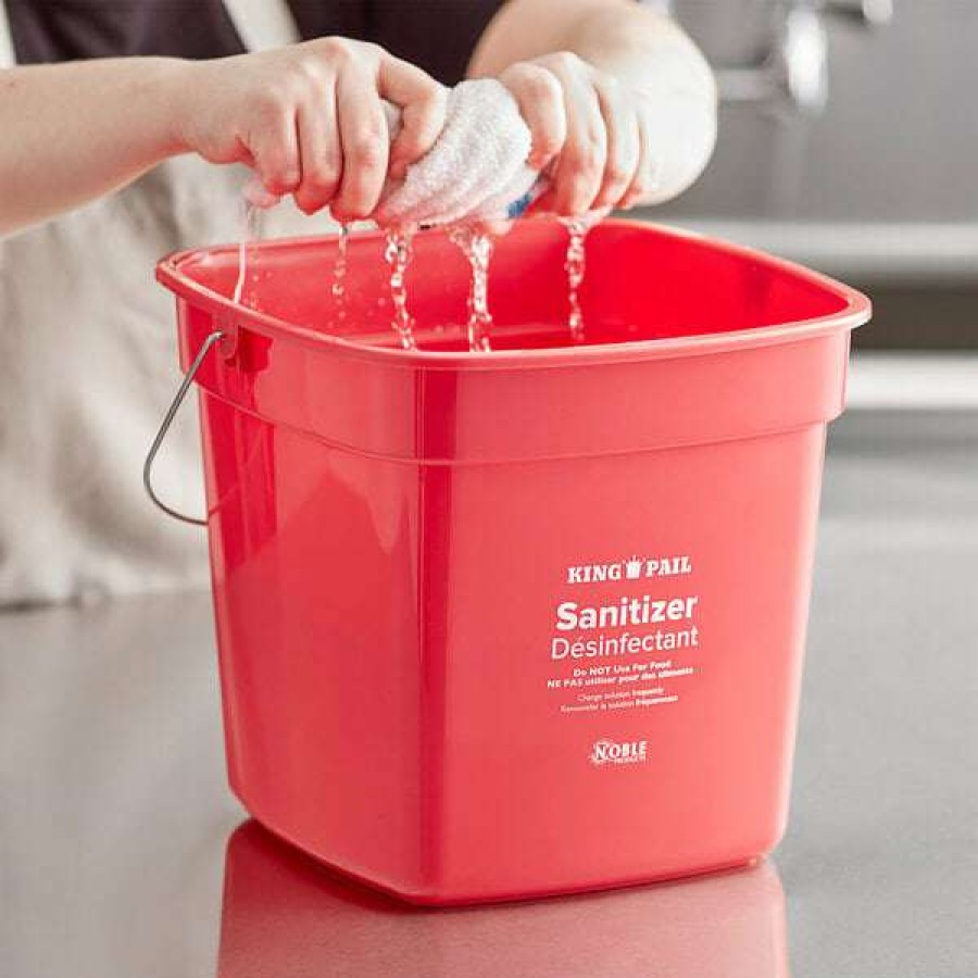 Cleaning Tools & Supplies * | Noble Products King-Pail 10 Qt. Red Sanitizing Pail