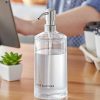 Hand Soap And Sanitizer * | American Metalcraft Dppr20 20 Oz. Clear Plastic Round Refillable Hand Sanitizer Dispenser With Silkscreen And Stainless Steel Pump