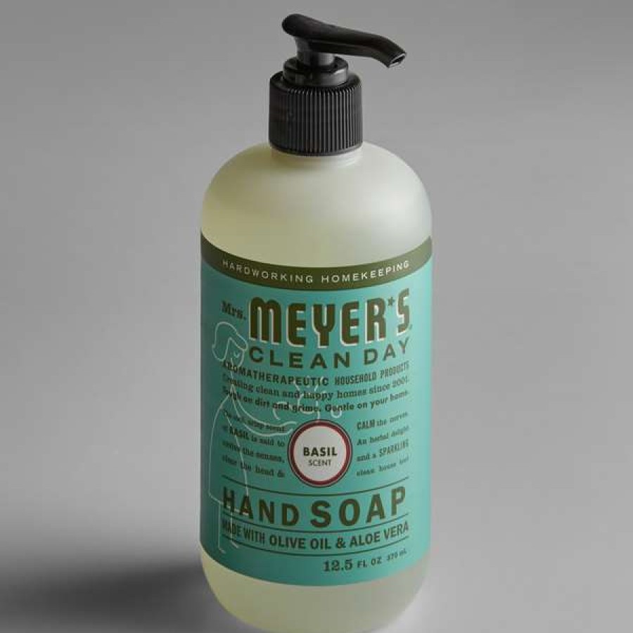 Hand Soap And Sanitizer * | Mrs. Meyer'S Mrs. Meyer'S Clean Day 651344 12.5 Oz. Basil Scented Hand Soap With Pump 6/Case