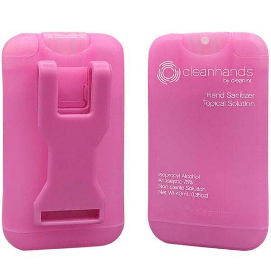 Hand Soap And Sanitizer * | Cleanint, Llc Cleanint Cleanhands Ch02Ret-Pnk Pink Clip-On Hand Sanitizer Dispenser 2/Pack