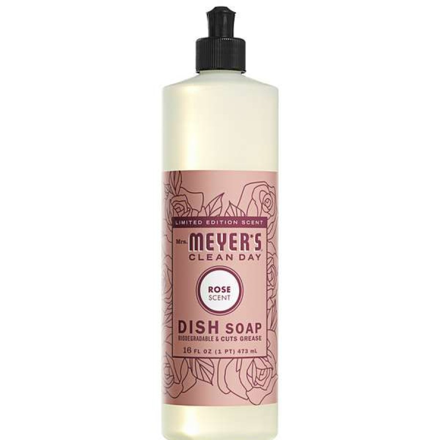 Cleaning Chemicals * | Mrs. Meyer'S Mrs. Meyer'S Clean Day 347630 16 Oz. Rose Scented Dish Soap 6/Case