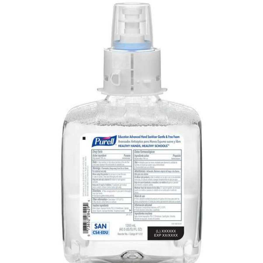 Hand Soap And Sanitizer * | Purell 5151-04 Education Advanced Cs4 1200 Ml Gentle & Free Foam Hand Sanitizer 4/Case