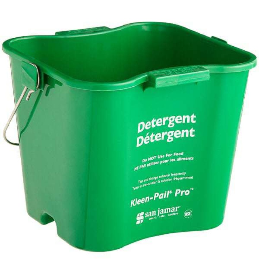 Cleaning Tools & Supplies * | San Jamar Kpp196Gn 6 Qt. Green Cleaning Kleen-Pail Pro Bucket