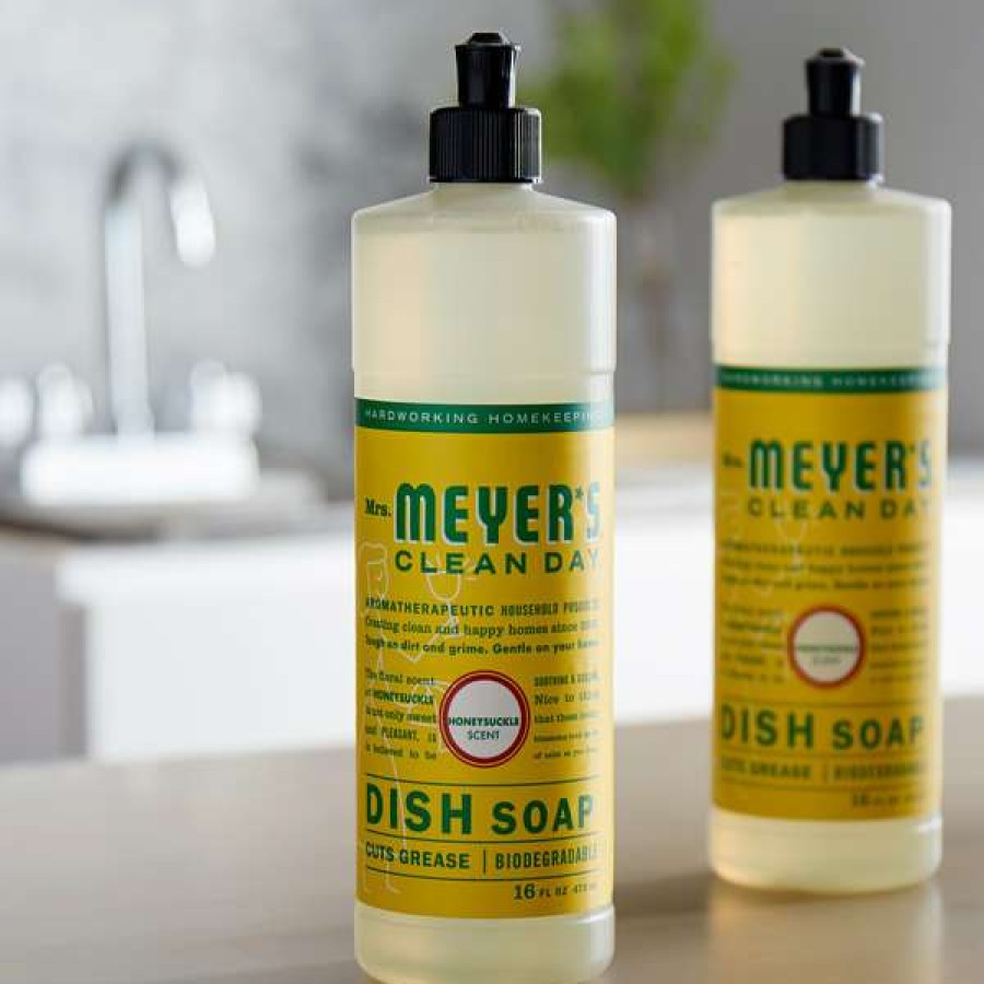 Cleaning Chemicals * | Mrs. Meyer'S Mrs. Meyer'S Clean Day 353150 16 Oz. Honeysuckle Scented Dish Soap 6/Case