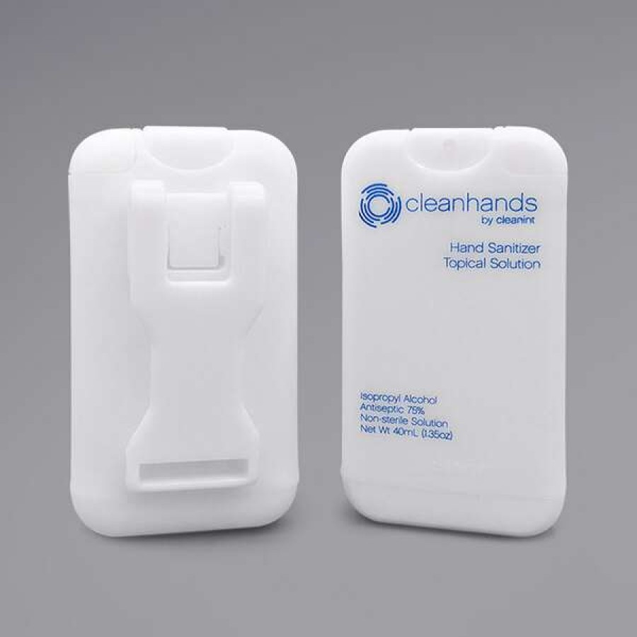 Hand Soap And Sanitizer * | Cleanint, Llc Cleanint Cleanhands Ch02Ret-Wte White Clip-On Hand Sanitizer Dispenser 2/Pack