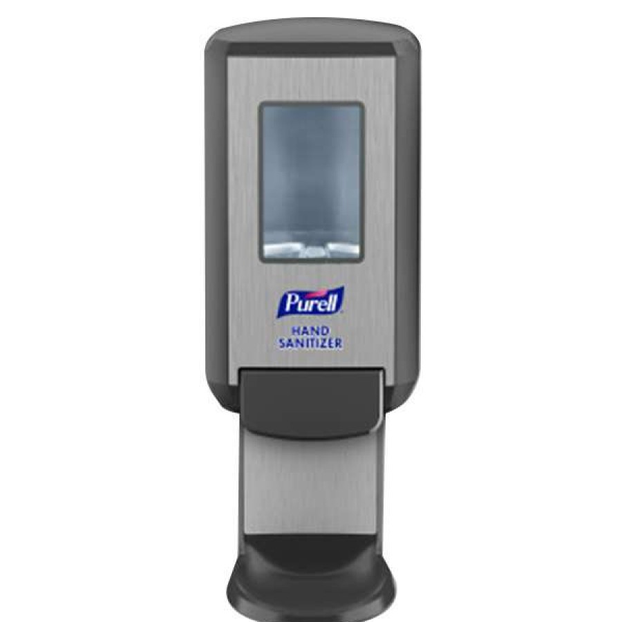 Hand Soap And Sanitizer * | Purell 5124-01 Cs4 1200 Ml Graphite Gray Manual Hand Sanitizer Dispenser With Wall / Floor Shield