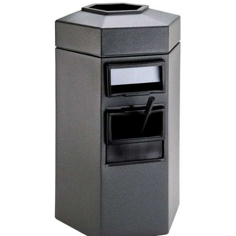 Cleaning Tools & Supplies * | Commercial Zone 755324 45 Gallon Islander Series Gray Bermuda 1 Hexagonal Waste Container With Paper Towel Dispenser, Squeegee, And Windshield Wash Station