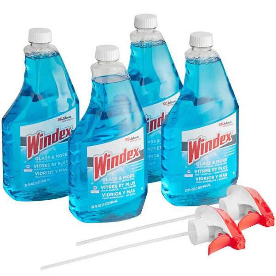 Cleaning Chemicals * | Sc Johnson Windex 327171 Glass & More 32 Oz. Glass And Multi-Surface Cleaner With Ammonia-D 4/Case