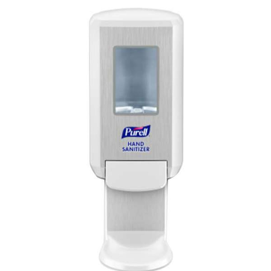 Hand Soap And Sanitizer * | Purell 5121-01 Cs4 1200 Ml White Manual Hand Sanitizer Dispenser With Wall / Floor Shield