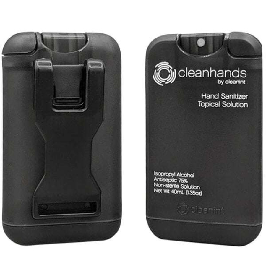 Hand Soap And Sanitizer * | Cleanint, Llc Cleanint Cleanhands Ch02Ret-Blk Black Clip-On Hand Sanitizer Dispenser 2/Pack