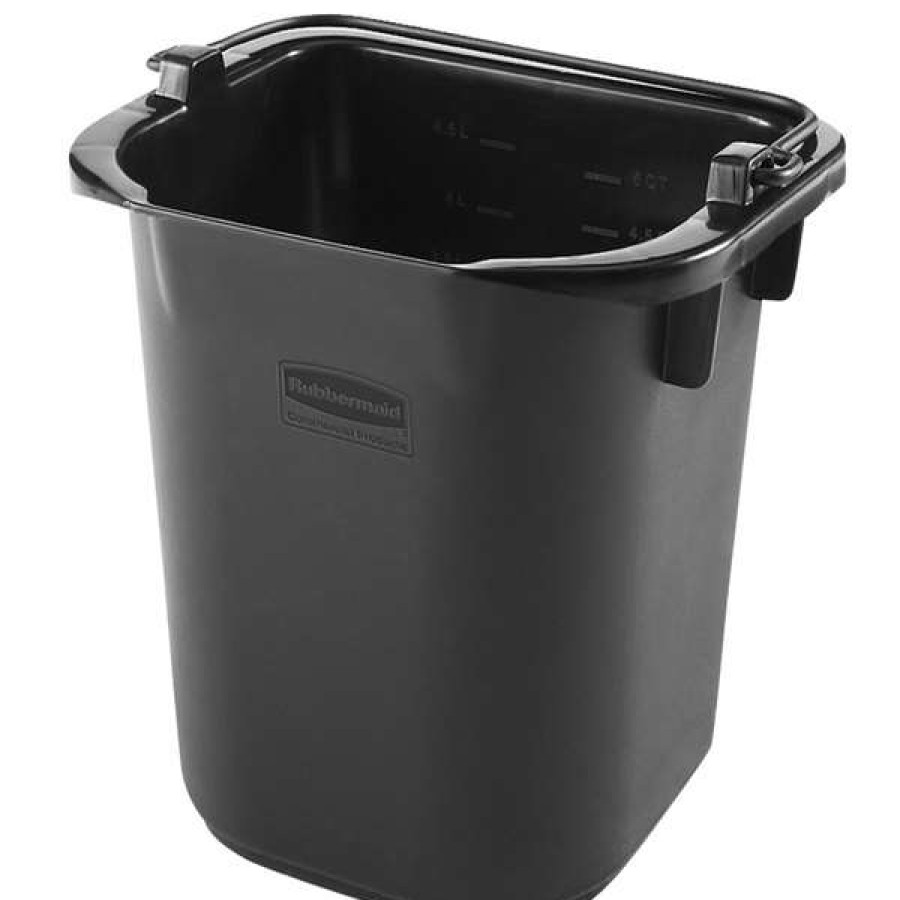 Cleaning Tools & Supplies * | Rubbermaid 1857378 5 Qt. Black Heavy Duty Pail