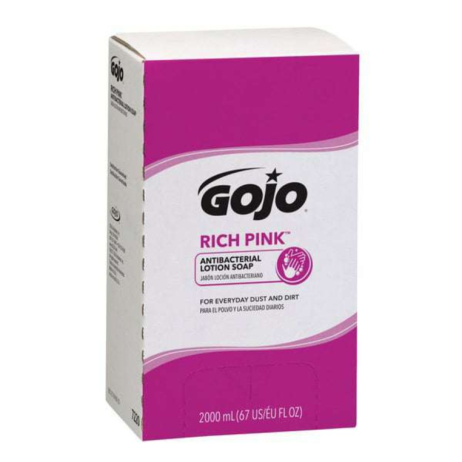 Hand Soap And Sanitizer * | Gojo 7220-04 Tdx 2000 Ml Rich Pink Antibacterial Lotion Soap 4/Case