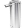 Hand Soap And Sanitizer * | Simplehuman St1043 9 Oz. Brushed Stainless Steel Soap / Sanitizer Dispenser With Touchless Sensor Pump