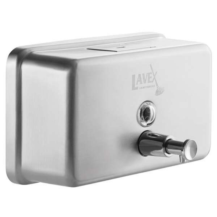 Hand Soap And Sanitizer * | Lavex Janitorial 40 Oz. Stainless Steel Surface Mounted Horizontal Soap Dispenser