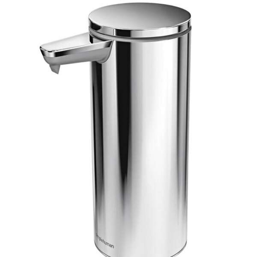 Hand Soap And Sanitizer * | Simplehuman St1044 9 Oz. Polished Stainless Steel Soap / Sanitizer Dispenser With Touchless Sensor Pump