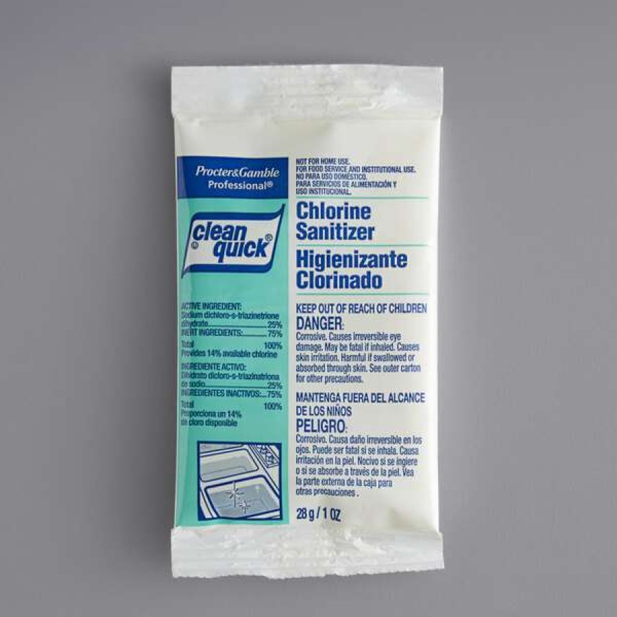 Cleaning Chemicals * | Clean Quick Clean Quick 02584 Chlorine Sanitizer Powder Packets 1 Oz. 100/Case