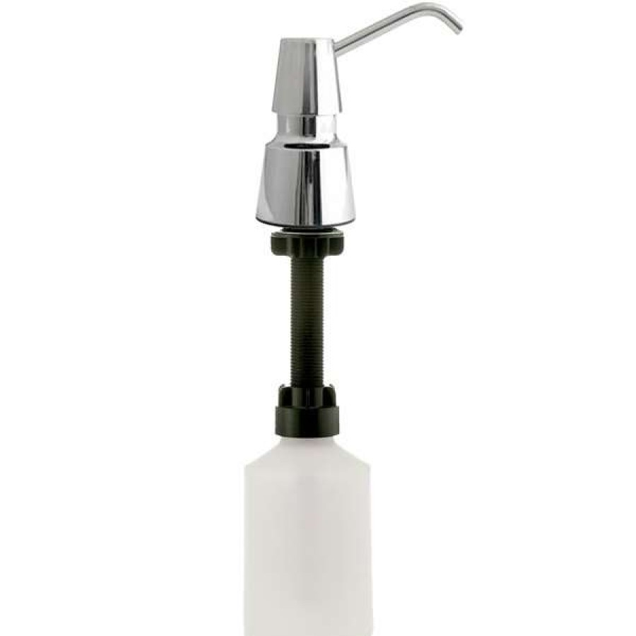 Hand Soap And Sanitizer * | Bobrick B-8231 Chrome Counter Mount Push Button Foaming Soap Dispenser