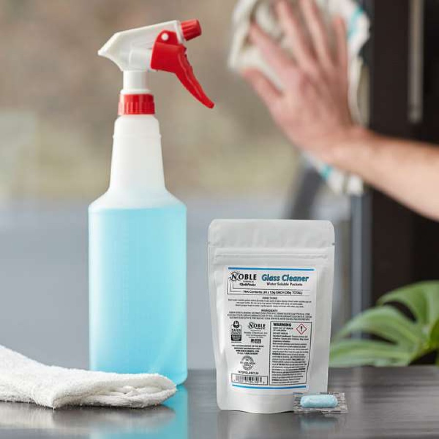 Cleaning Chemicals * | Noble Chemical Quikpacks 1 Qt. Glass / Window Cleaner Packet Kit