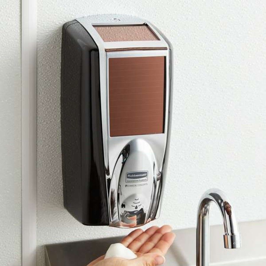 Hand Soap And Sanitizer * | Rubbermaid 1980826 Lumecel 1100 Ml Black / Chrome Automatic Hands Free Soap Dispenser