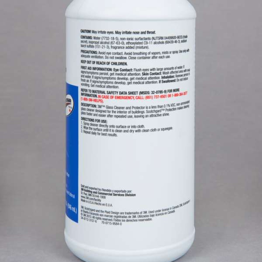 Cleaning Chemicals * | 3M 85788 1 Qt. / 32 Oz. Glass Cleaner And Protector With Trigger Sprayer