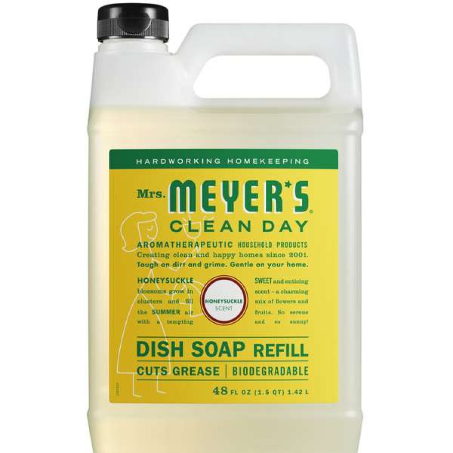 Cleaning Chemicals * | Mrs. Meyer'S Mrs. Meyer'S Clean Day 347546 48 Oz. Honeysuckle Scented Dish Soap Refill 6/Case