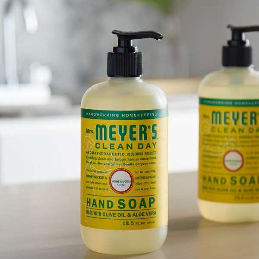 Hand Soap And Sanitizer * | Mrs. Meyer'S Mrs. Meyer'S Clean Day 651378 12.5 Oz. Honeysuckle Scented Hand Soap With Pump 6/Case