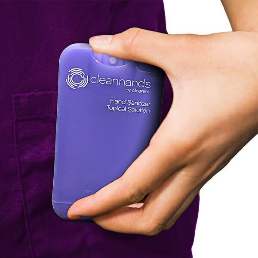 Hand Soap And Sanitizer * | Cleanint, Llc Cleanint Cleanhands Ch02Ret-Pur Purple Clip-On Hand Sanitizer Dispenser 2/Pack