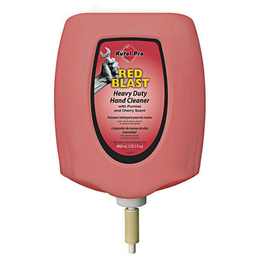 Hand Soap And Sanitizer * | Kutol Pro 7768 Red Blast Cherry Scented Heavy-Duty Hand Cleaner With Pumice 4000 Ml / 4 L Cartridge For Kutol Duraview Dispensers 2/Case