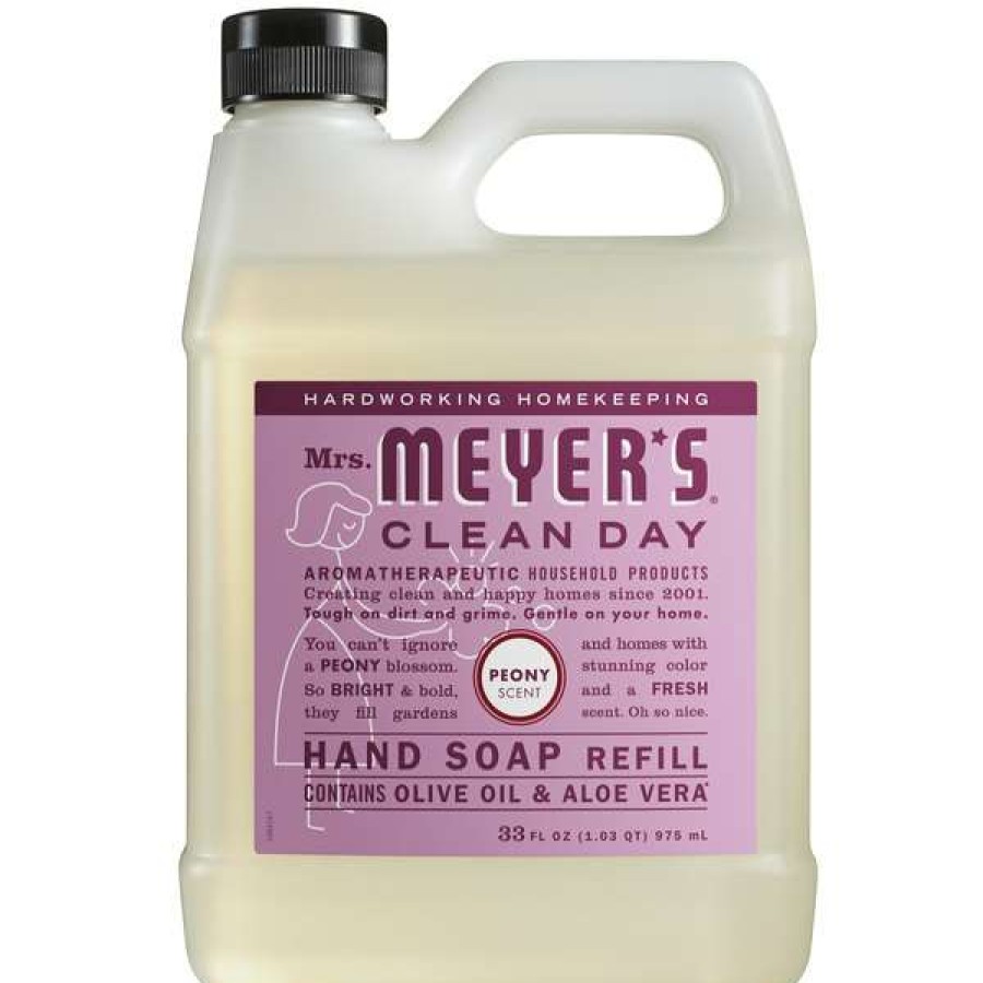 Hand Soap And Sanitizer * | Mrs. Meyer'S Mrs. Meyer'S Clean Day 316564 33 Oz. Peony Scented Hand Soap Refill 6/Case