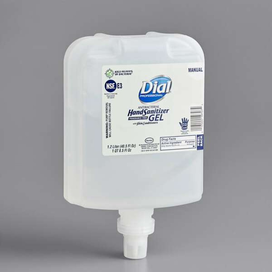 Hand Soap And Sanitizer * | Dial Dial Dia19708 1700 Universal Manual 1.2 Liter Antibacterial Gel Hand Sanitizer Refill