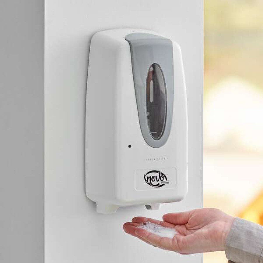 Hand Soap And Sanitizer * | Noble Chemical Novo Pro Series White Touch-Free Automatic Foam Hand Soap / Sanitizer Dispenser 1,000 Ml