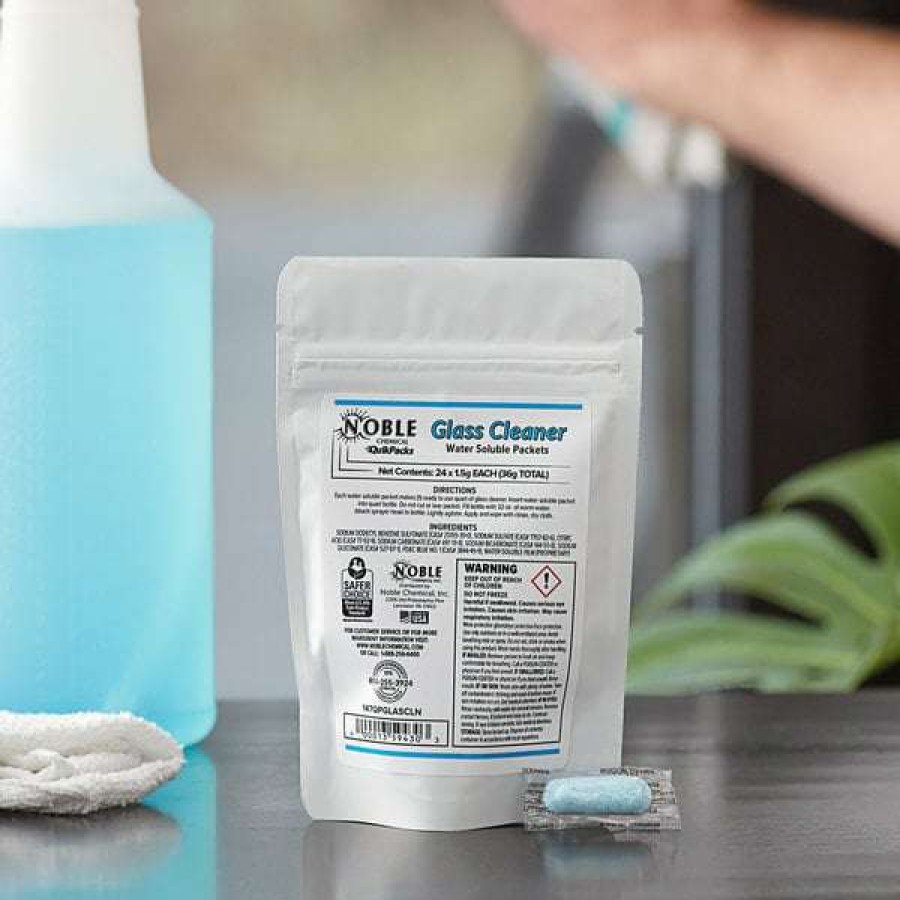 Cleaning Chemicals * | Noble Chemical Quikpacks 1.5 Gram Glass Cleaner Packets 24/Bag