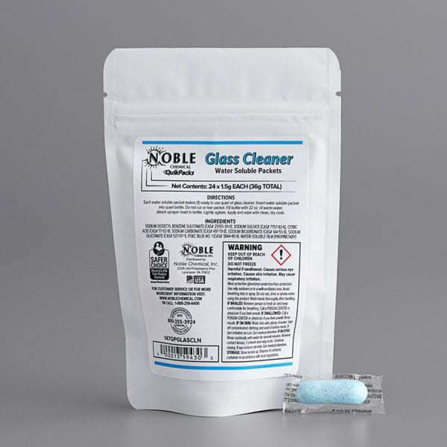 Cleaning Chemicals * | Noble Chemical Quikpacks 1.5 Gram Glass Cleaner Packets 24/Bag