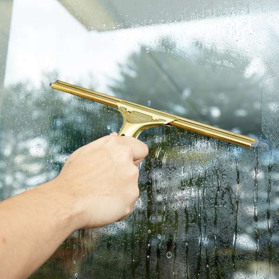 Cleaning Tools & Supplies * | Unger Unger Gs300 Goldenclip 12 Window Squeegee With Brass Handle