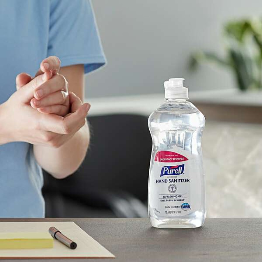 Hand Soap And Sanitizer * | Purell 9747-12-S Emergency Response 12.6 Oz. Advanced Hand Sanitizer Refreshing Gel Dawn Bottle 12/Case