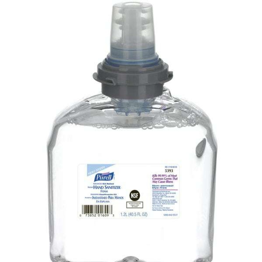 Hand Soap And Sanitizer * | Purell 5393-02 Tfx Advanced E3 Rated 1200 Ml Foaming Instant Hand Sanitizer 2/Case