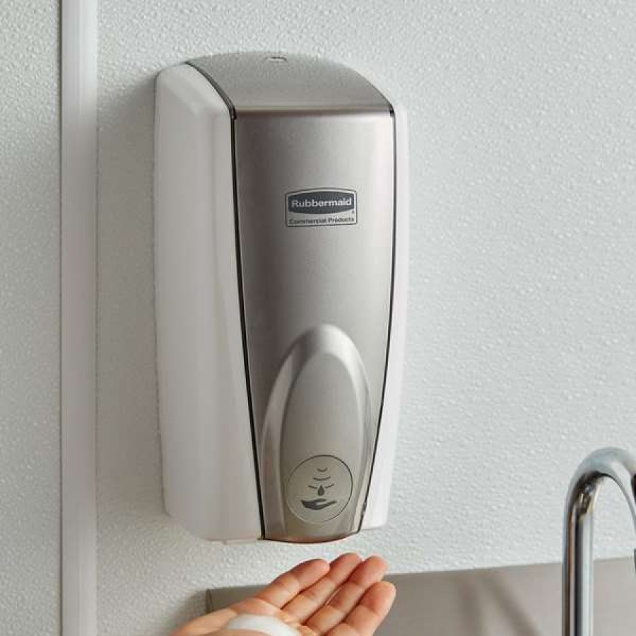 Hand Soap And Sanitizer * | Rubbermaid Fg750140 Autofoam 1100 Ml White / Grey Pearl Automatic Hands-Free Soap Dispenser