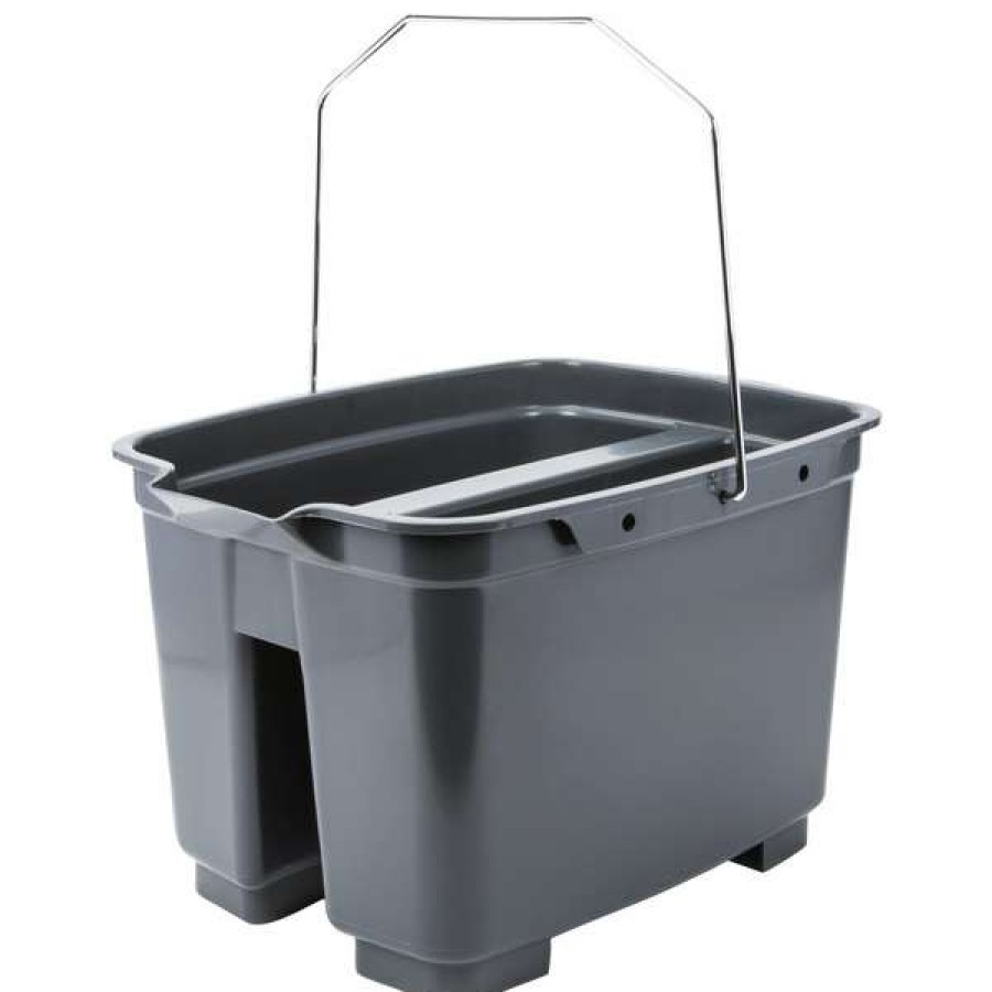 Cleaning Tools & Supplies * | Lavex Janitorial 19.5 Qt. Gray Divided Plastic Bucket / Caddy