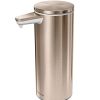 Hand Soap And Sanitizer * | Simplehuman St1046 9 Oz. Rose Gold Stainless Steel Soap / Sanitizer Dispenser With Touchless Sensor Pump