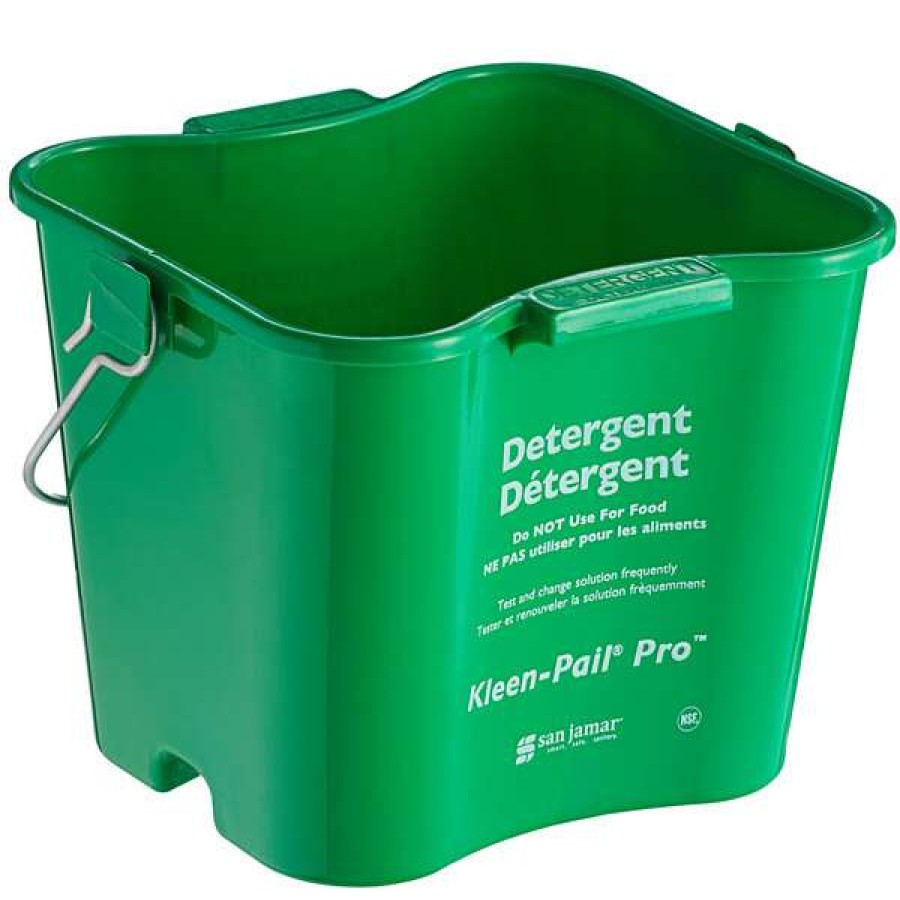 Cleaning Tools & Supplies * | San Jamar Kpp97Gn 3 Qt. Green Cleaning Kleen-Pail Pro