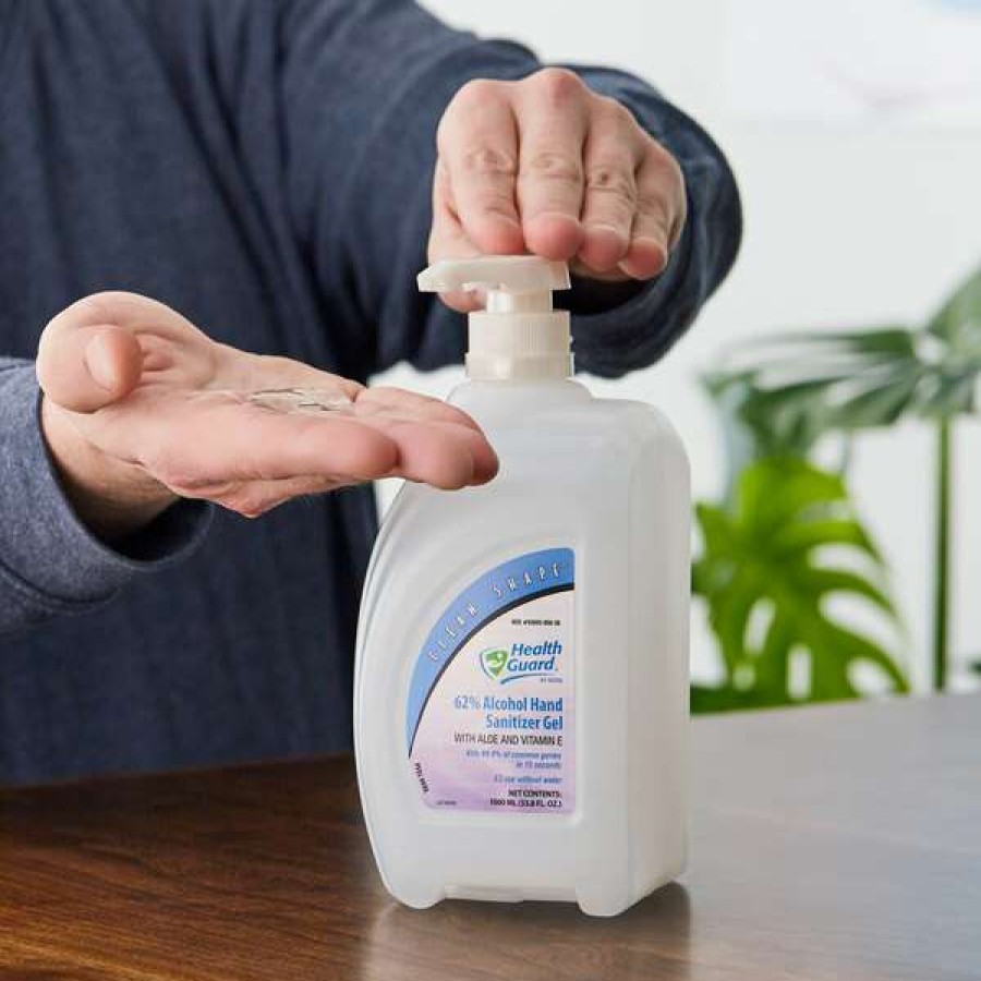 Hand Soap And Sanitizer * | Kutol 65636 Health Guard 33.8 Oz. / 1 Liter Dye And Fragrance Free 62% Alcohol Clean Shape Pump Bottle Instant Hand Sanitizer Gel