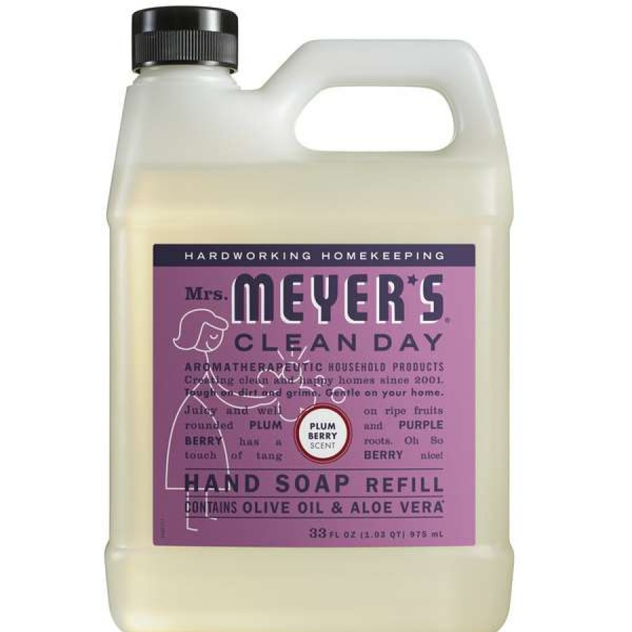 Hand Soap And Sanitizer * | Mrs. Meyer'S Mrs. Meyer'S Clean Day 313583 33 Oz. Plum Berry Scented Hand Soap Refill 6/Case