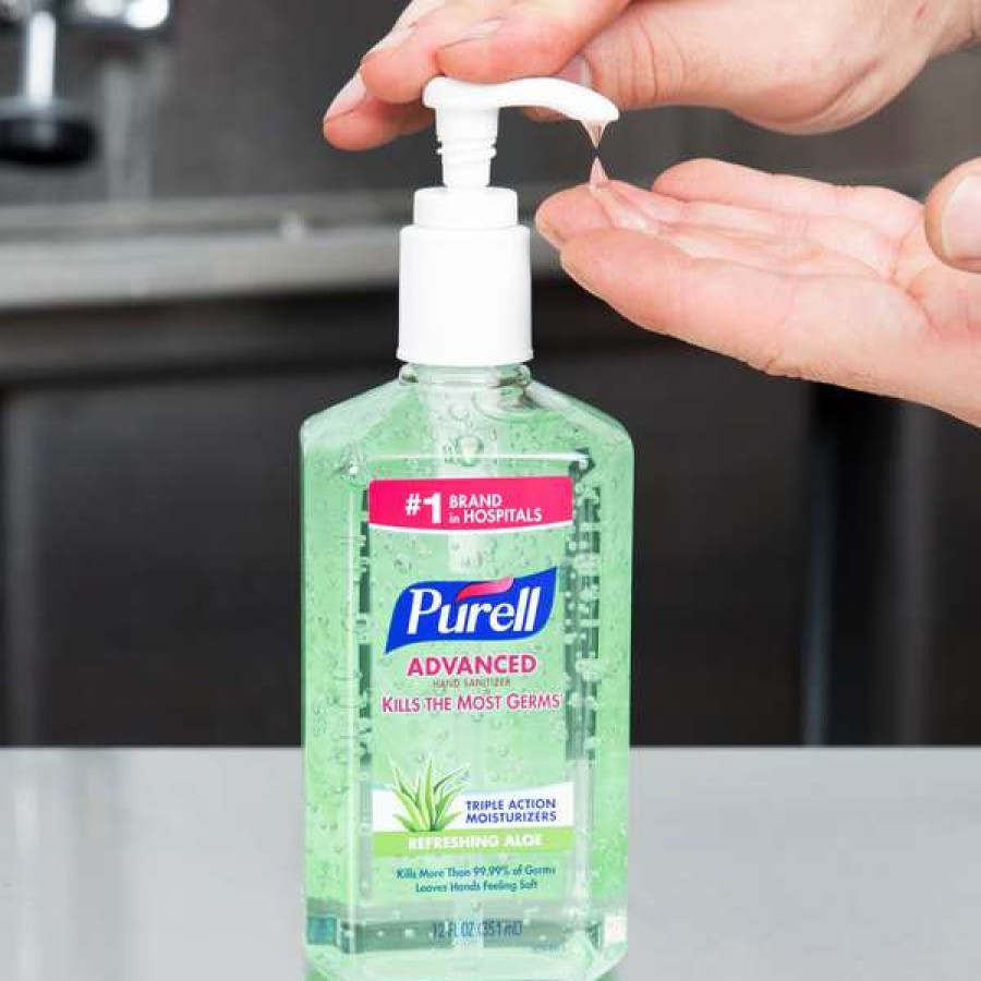 Hand Soap And Sanitizer * | Purell 3639-12 Advanced With Aloe 12 Oz. Gel Instant Hand Sanitizer 12/Case