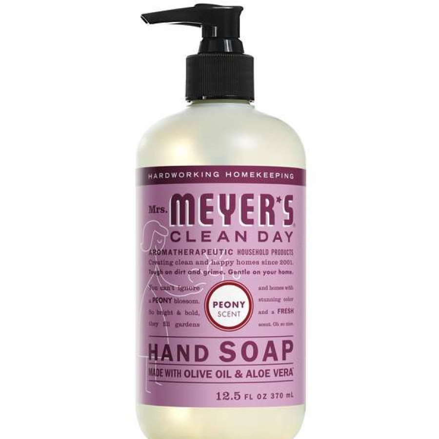 Hand Soap And Sanitizer * | Mrs. Meyer'S Mrs. Meyer'S Clean Day 663384 12.5 Oz. Peony Scented Hand Soap With Pump 6/Case