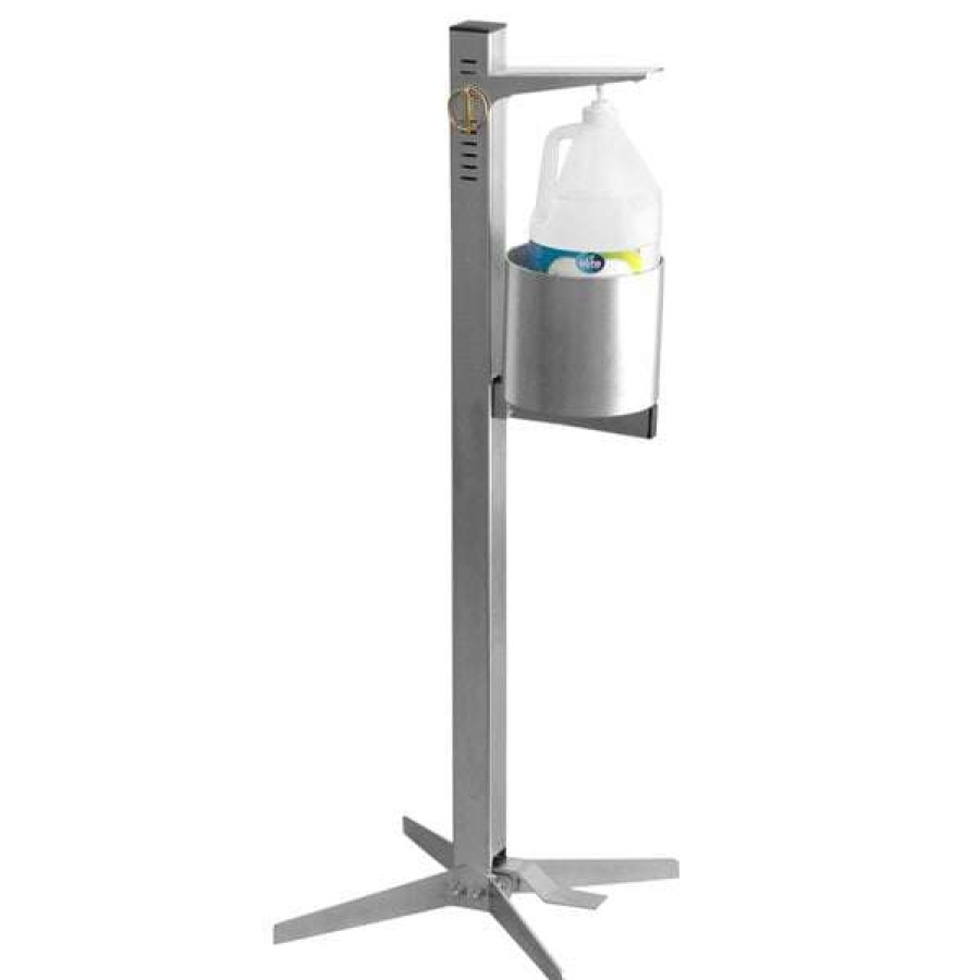 Hand Soap And Sanitizer * | Controltek Usa Controltek 565189 Shield 40 1/2 Pedal Activated Industrial Stainless Steel Hand Sanitizer Dispenser