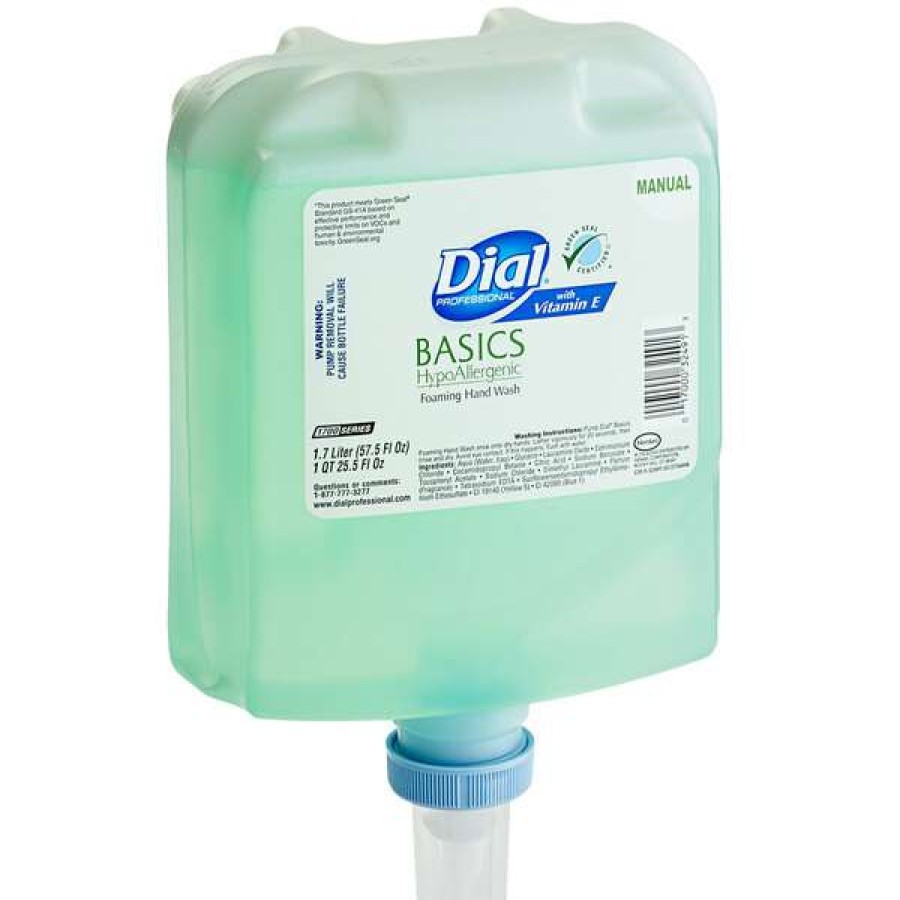 Hand Soap And Sanitizer * | Dial Dial Basics Dia32493 1.7 Liter Hypoallergenic Vitamin E Foaming Hand Wash Refill