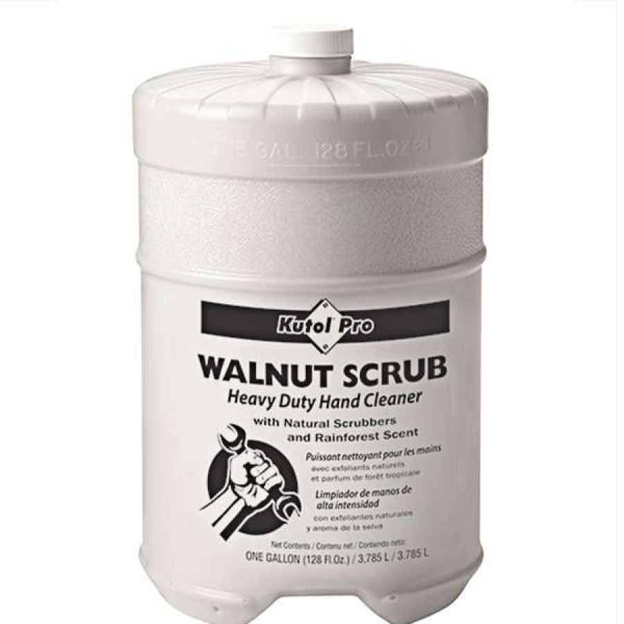 Hand Soap And Sanitizer * | Kutol Pro 4707 Walnut Scrub Rainforest Scented Heavy-Duty Hand Cleaner With Natural Scrubbers Flat Top 1 Gallon Container