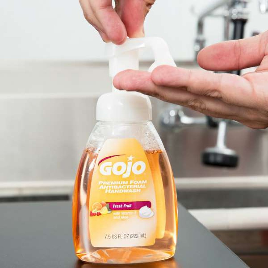 Hand Soap And Sanitizer * | Gojo 5710-06 Premium 7.5 Oz. Fresh Fruit Foaming Antibacterial Hand Soap With Pump