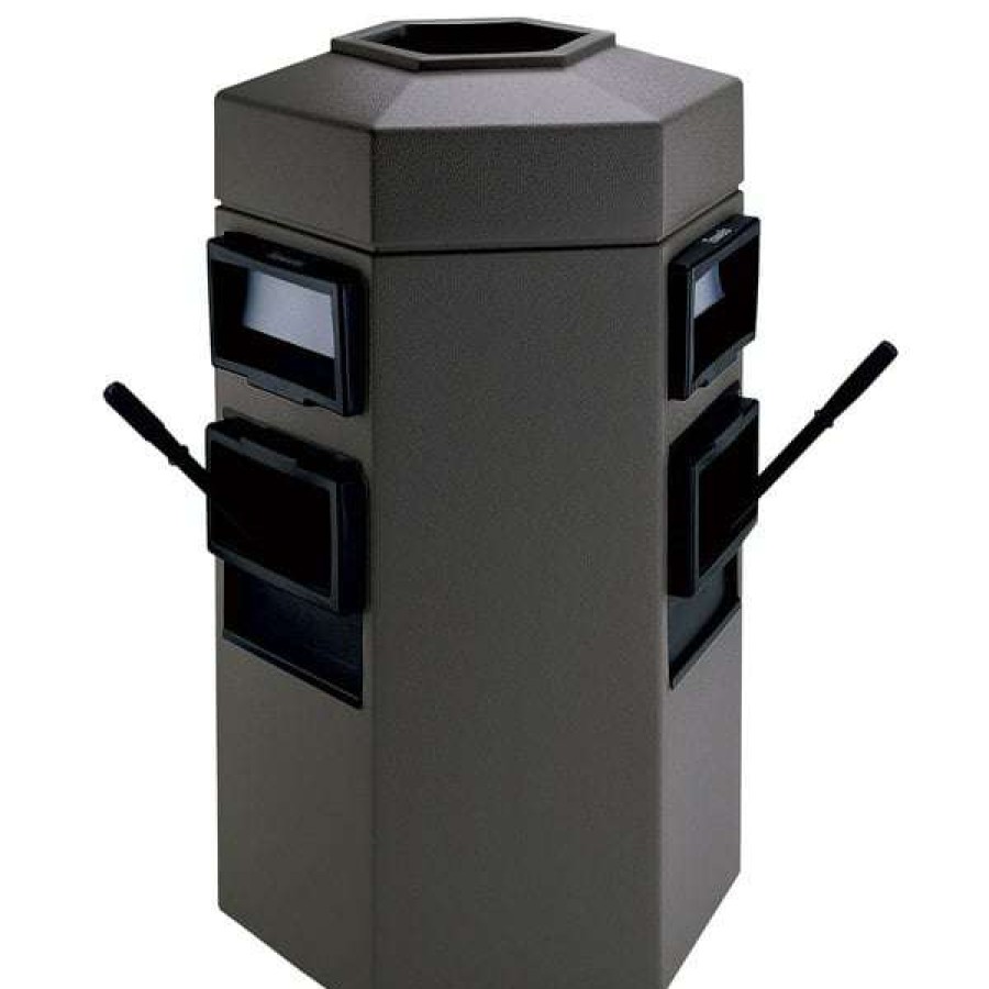 Cleaning Tools & Supplies * | Commercial Zone 755424 35 Gallon Islander Series Gray Bermuda 2 Hexagonal Waste Container With 2 Paper Towel Dispensers And 2 Windshield Wash Stations